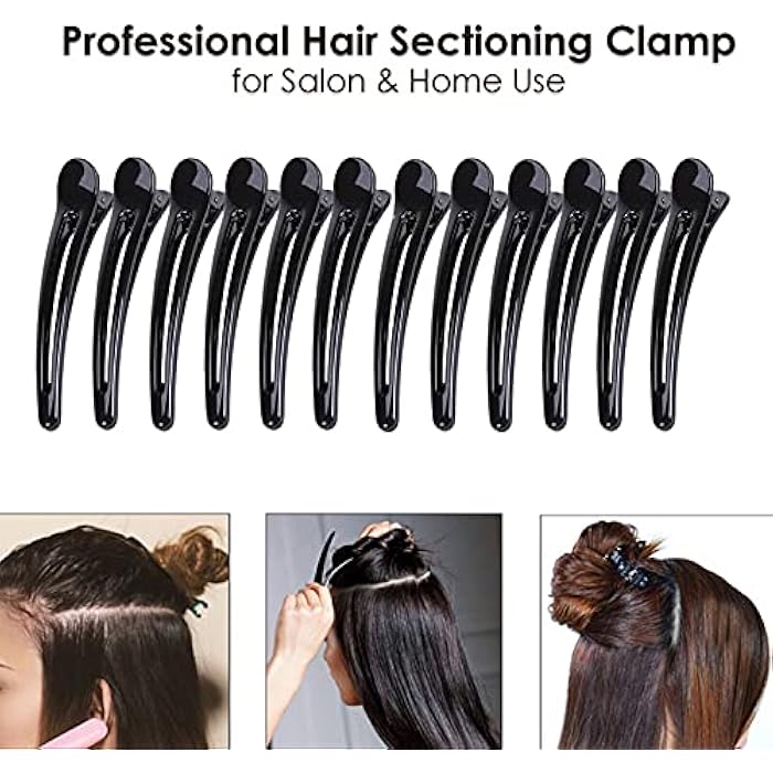 12-Pack Duckbill Hair Clips, Non-Slip, Professional Salon & Home Hair Cutting Clips for Hairdresser, Women, Men, 3.7” - Image 5